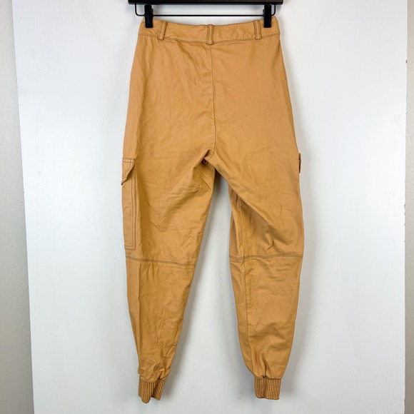 A. Brand Brazilian Brand (36) Fits W24 Leather Cargo Jogger Pants Beige Womens - Picture 6 of 12